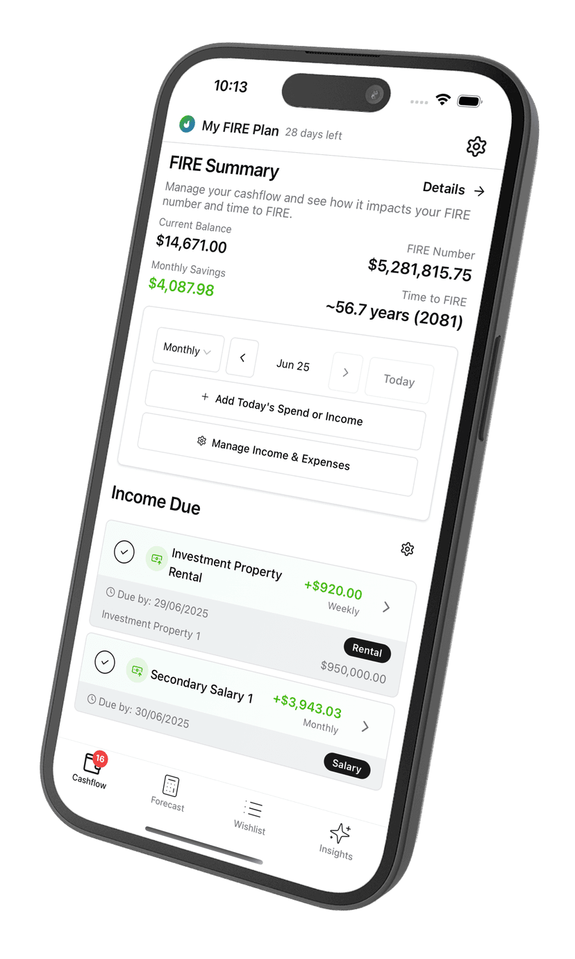 Recompass app screenshot showing financial dashboard and insights